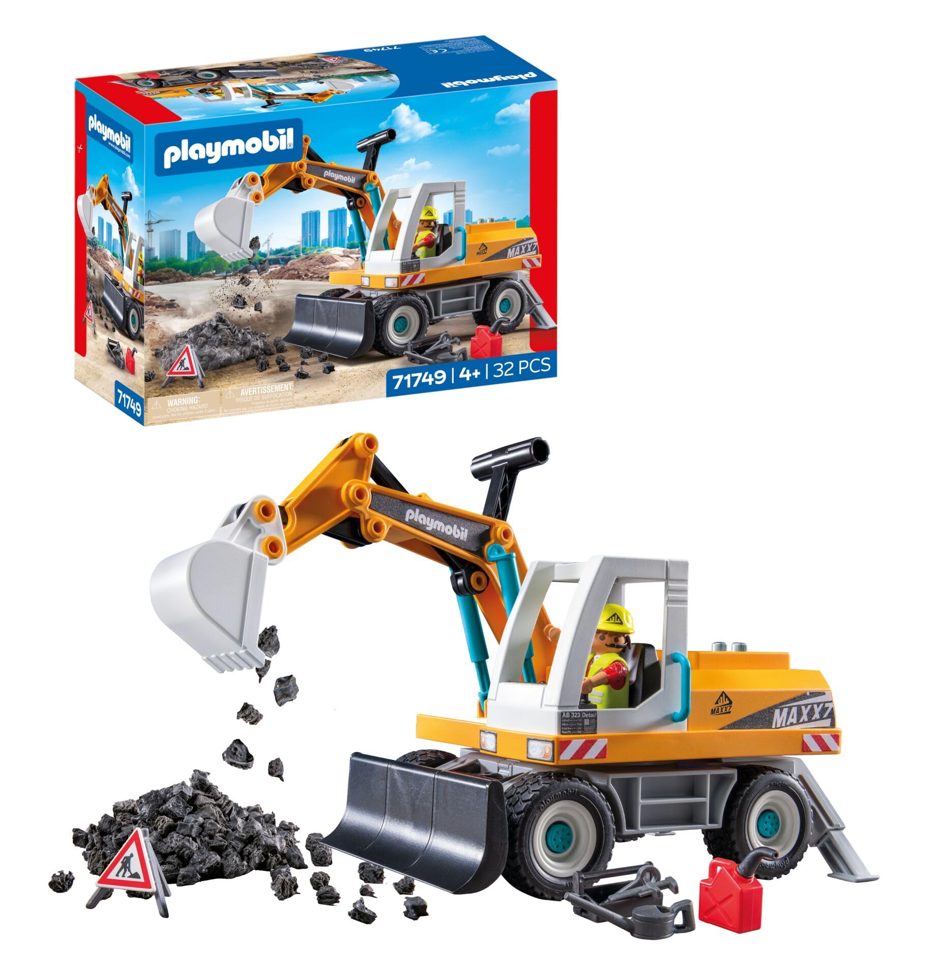 Amazon.com: PLAYMOBIL Large digger, construction site toy, child